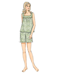 Padrão de top, camisa de dormir e short - Butterick 6883