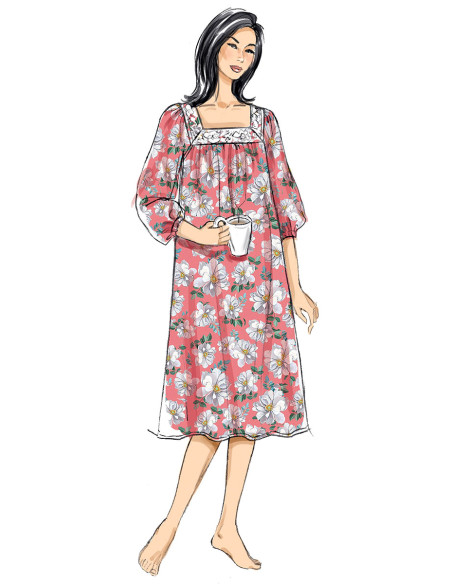 Padrão de top, camisa de dormir e short - Butterick 6883