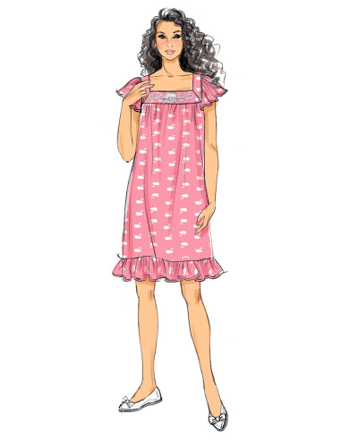 Padrão de top, camisa de dormir e short - Butterick 6883