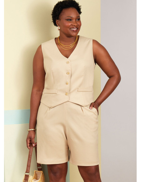 Molde de colete, calça e bermuda - Butterick 6902