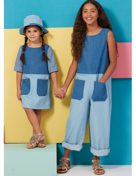 Molde de vestido, macacão e chapéu - Butterick 6937