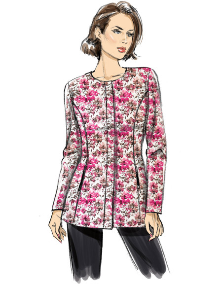 Molde de casaco ajustado - Butterick 6979