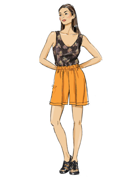 Molde de calção ou calça - Butterick 7000