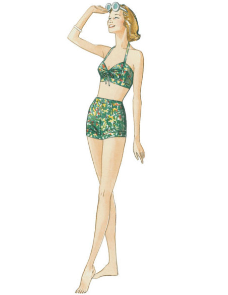 Molde de sutiã, short e sobretudo - Vogue 9255