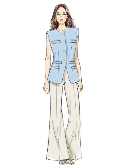 Molde de colete - Butterick 7027