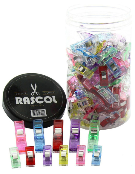 Frasco de 100 prendedores de tecido multicoloridos Rascol