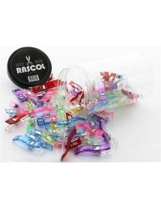 Frasco de 100 prendedores de tecido multicoloridos Rascol 2