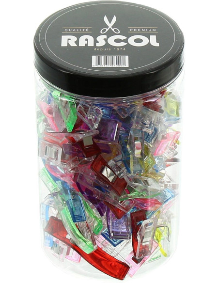 Frasco de 100 prendedores de tecido multicoloridos Rascol