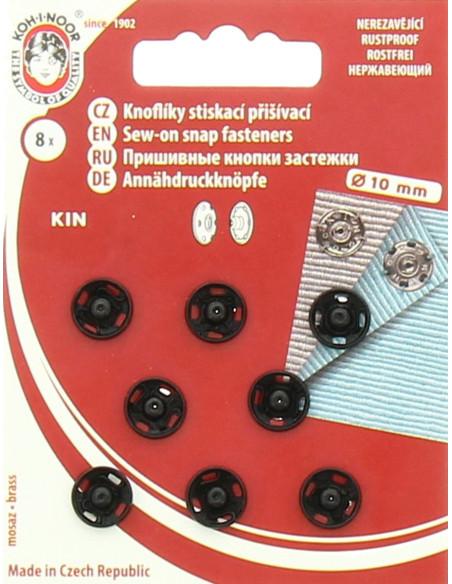 Botões de pressão de metal 10 mm - Preto