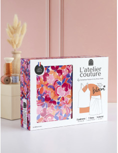 Conjunto Top Ava ou Saia Lisa com padrão Bloom