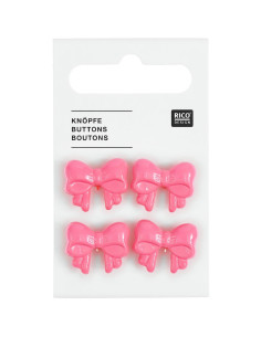 Cartão de 4 botões nós - Rosa 18 x 15 mm