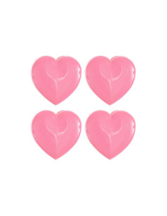 Cartão de 4 botões corações - Rosa 15 x 15 mm 2