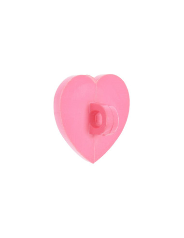 Cartão de 4 botões corações - Rosa 15 x 15 mm