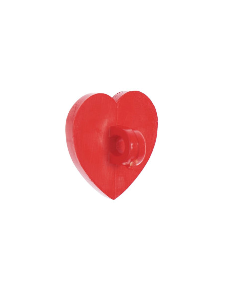 Cartão de 4 botões corações - Vermelho 15 x 15 mm