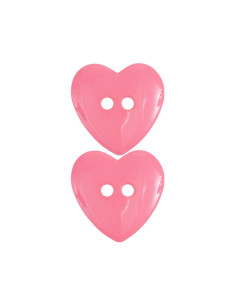 Cartão com 2 botões em forma de coração - Rosa 22 x 22 mm 2