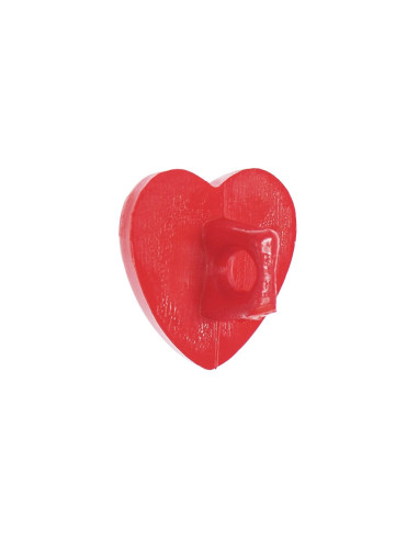 Cartão com 6 botões em forma de coração - Vermelho 11 x 11 mm