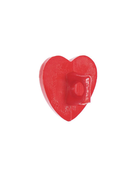 Cartão com 6 botões em forma de coração - Vermelho 11 x 11 mm