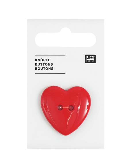 Botão de carta de copas - Vermelho 29 x 29 mm