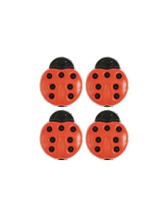 Cartão de 4 botões joaninha - Vermelho 13 x 15 mm 2