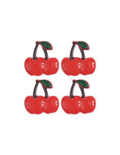 Cartela de 4 botões cereja - Vermelho 17 x 17 mm 2