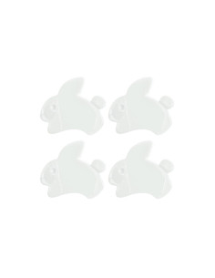 Cartela de 4 botões de coelho - Branco 15 x 13 mm 2