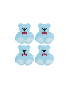 Cartela de 4 botões ursinho - Azul 16 x 18 mm 2