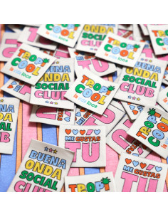 Conjunto de 6 etiquetas tecidas - Fiesta Tropical Mix