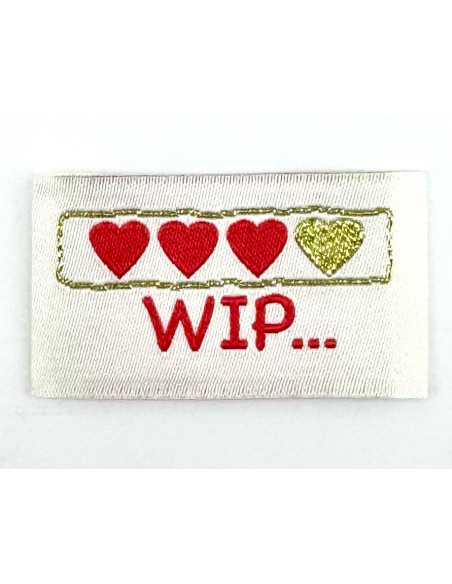 Conjunto de 5 etiquetas tecidas para costurar WIP