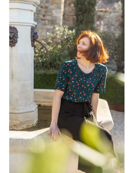 Tecido viscose Bagheera Verde Dark Lagune - Églantine & Zoé