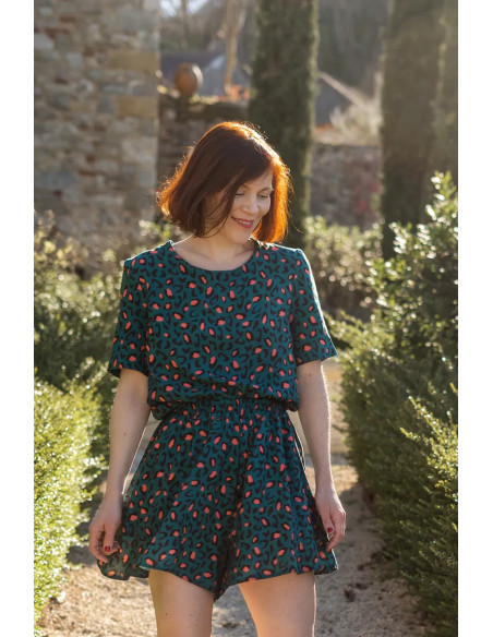 Tecido viscose Bagheera Verde Dark Lagune - Églantine & Zoé