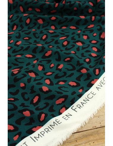 Tecido viscose Bagheera Verde Dark Lagune - Églantine & Zoé