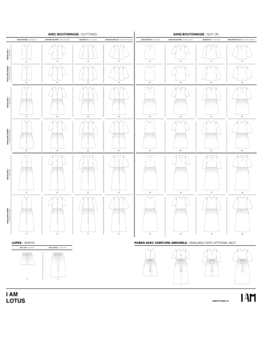 Padrão de tops, vestidos e saias Lotus - I am patterns