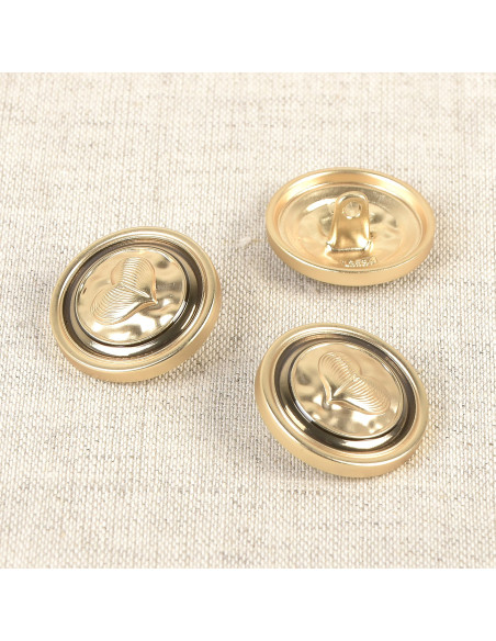 Botão de metal coração 23 mm - Ouro