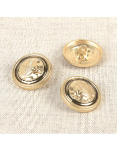 Botão de metal coração 23 mm - Ouro