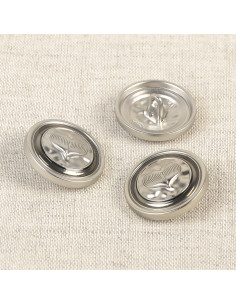Botão de metal coração 18 mm - Prata