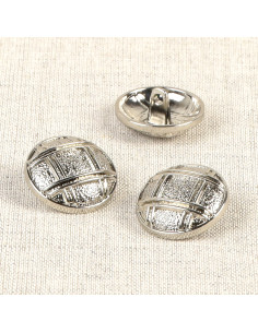 Botão de metal quadriculado 20 mm - Prata