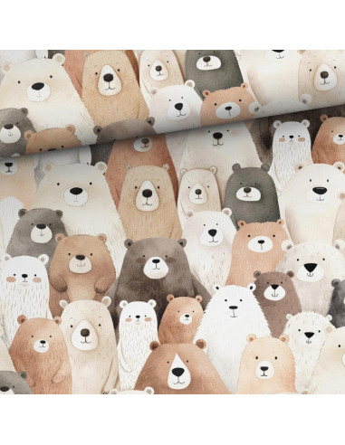 Tecido de algodão premium - Urso de pelúcia