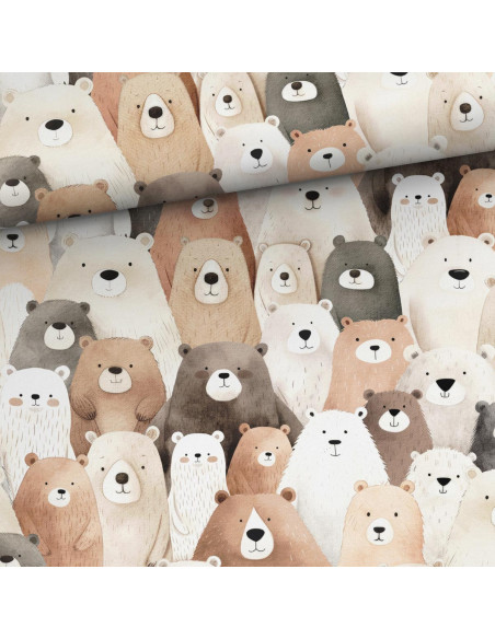 Tecido de algodão premium - Urso de pelúcia