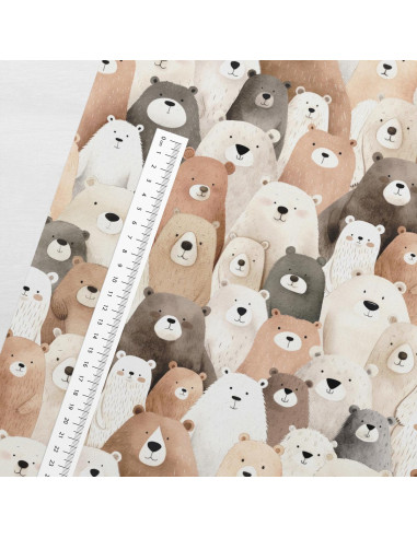 Tecido de algodão premium - Urso de pelúcia