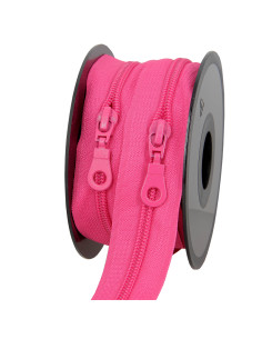 Rolo de 5 metros de fecho de nylon 5 mm com puxadores - Fúcsia