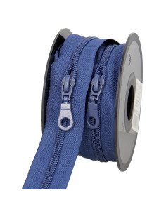 Rolo de 5 metros de fecho de nylon 5 mm com cursores - Azul