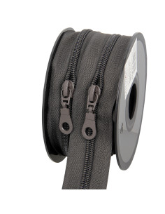 Rolo de 5 metros de fecho de nylon 5 mm com cursores - Terra