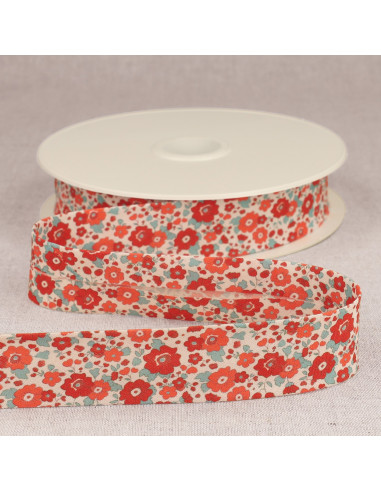 Viés Fleurette - Vermelho