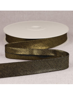 Viés Jean metalizado - Preto dourado
