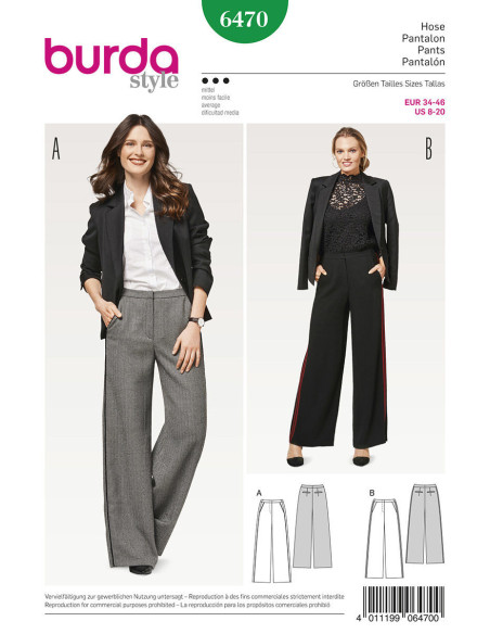 Molde de calça - Burda 6470