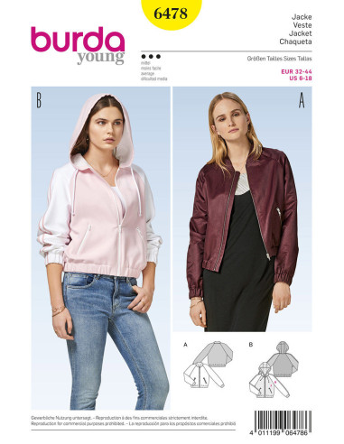 Molde de casaco - Burda 6478