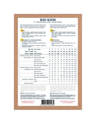 Padrão de blusa mista Rio Kids - Ikatee