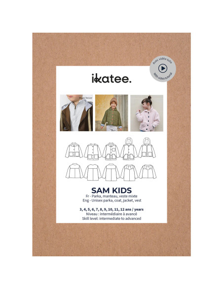 Padrão de parka, casaco e jaqueta mista Sam Kids - Ikatee