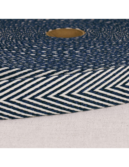 Correia com padrão de espinha de peixe - Azul marinho