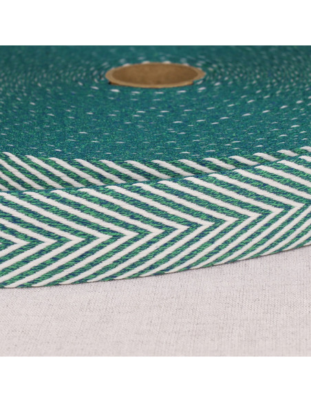 Correia com padrão de espinha de peixe - Azul petróleo